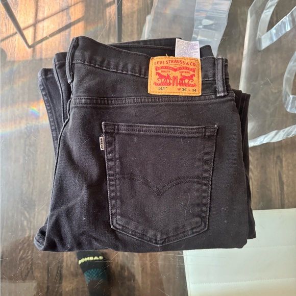 Black 514 denim Levi’s 36 x 34 - Picture 5 of 6